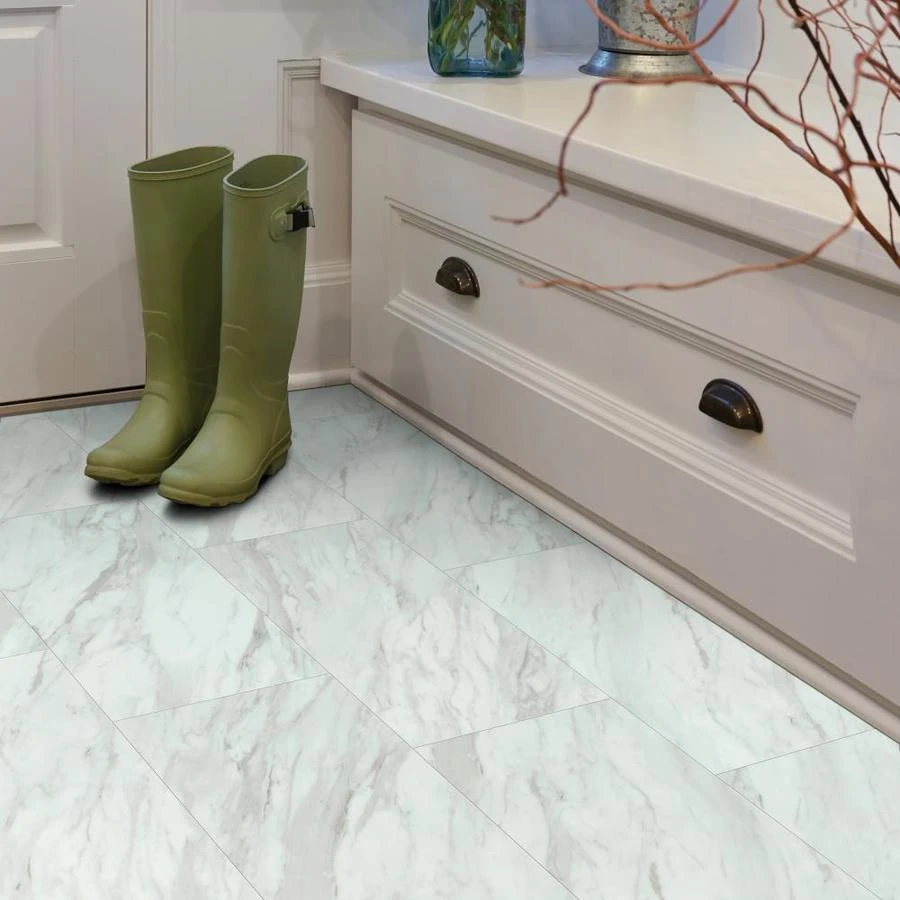 SMARTCORE Pro 8-Piece 12-in x 24-in Gardena Marble Interlocking Vinyl Tile